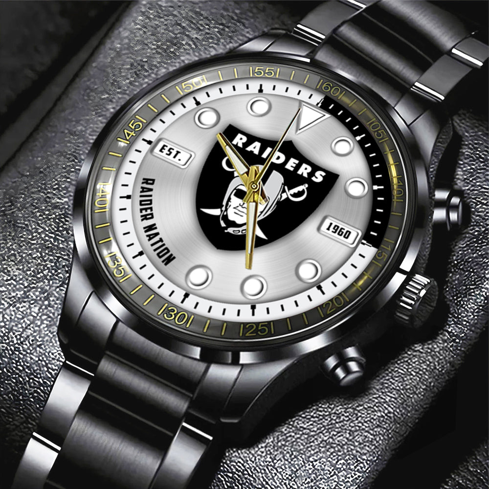 Las Vegas Raiders Black Stainless Steel Watch – HOATT12948
