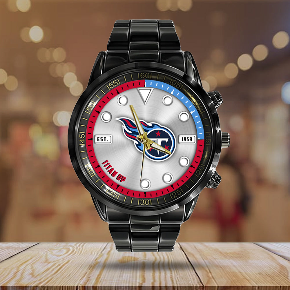 Tennessee Titans Black Stainless Steel Watch – HOATT12962