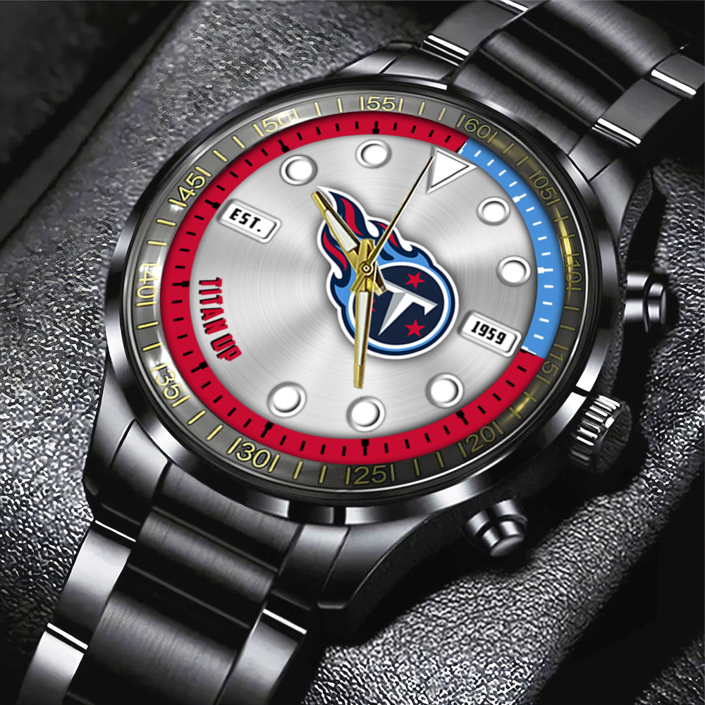 Tennessee Titans Black Stainless Steel Watch – HOATT12962