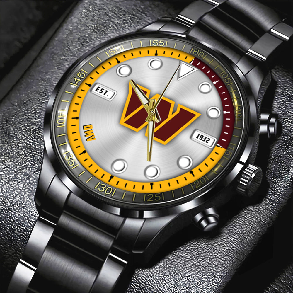 Washington Commanders Black Stainless Steel Watch – HOATT12963