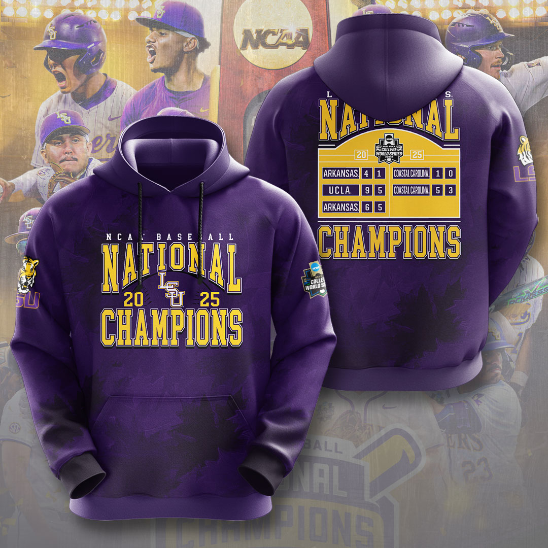 LSU Tigers Baseball 2025 National Champions 3D Apparel – NGHIAVT 2861