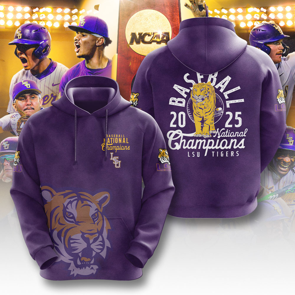 LSU Tigers Baseball 2025 National Champions 3D Apparel – NGHIAVT 2862