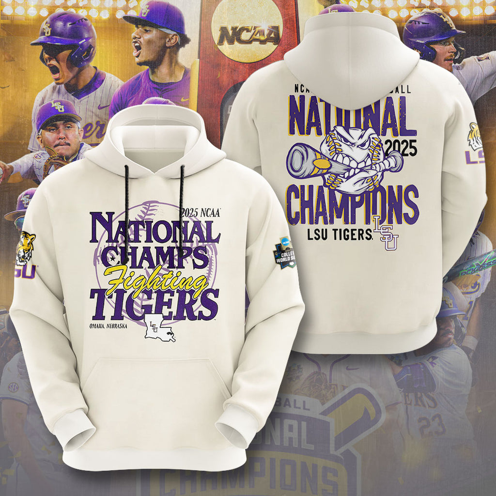 LSU Tigers Baseball 2025 National Champions 3D Apparel – NGHIAVT 2865