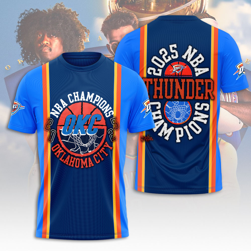 Oklahoma City Thunder 2025 NBA Champions 3D Apparel – NGHIAVT 2871