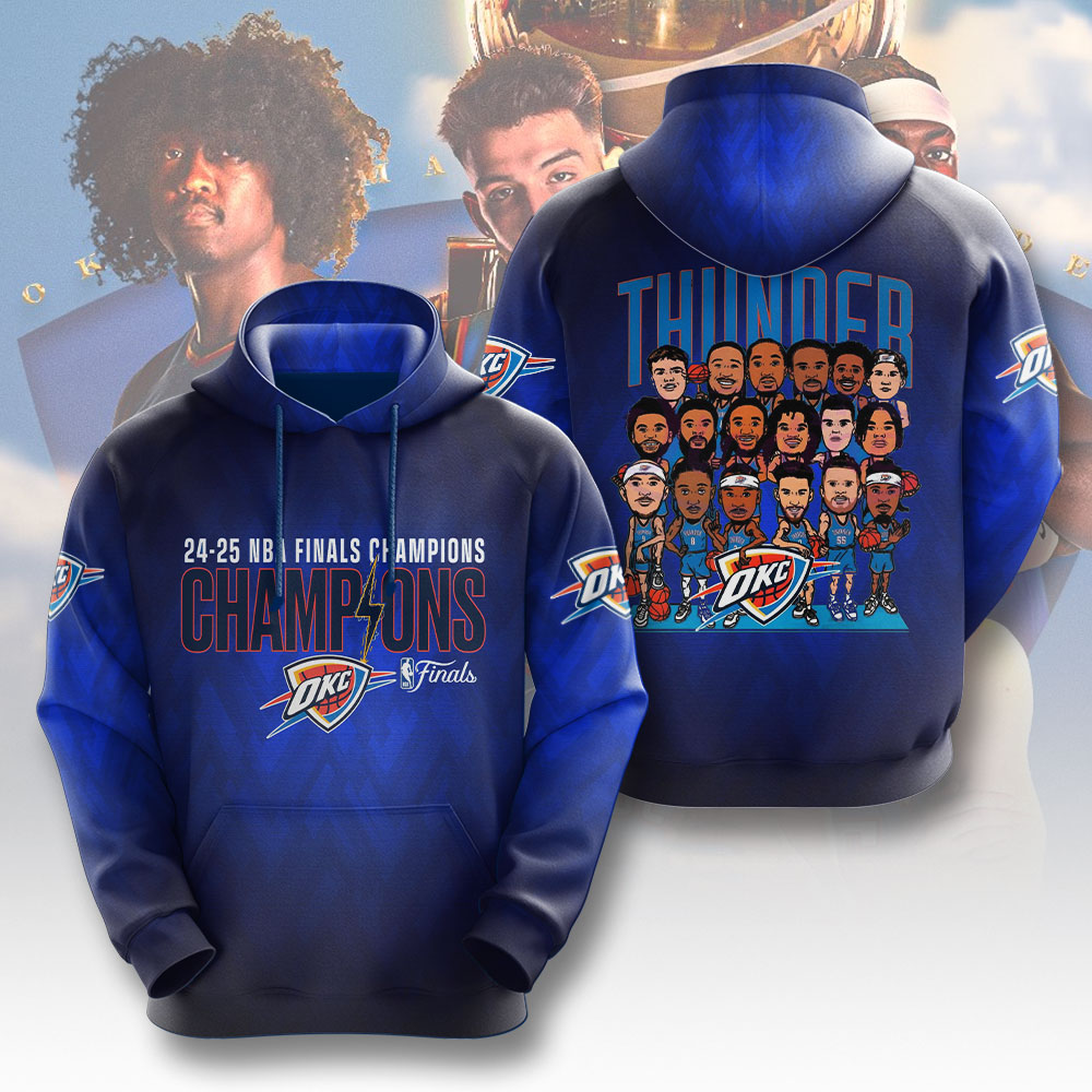 Oklahoma City Thunder 2025 NBA Champions 3D Apparel – NGHIAVT 2875