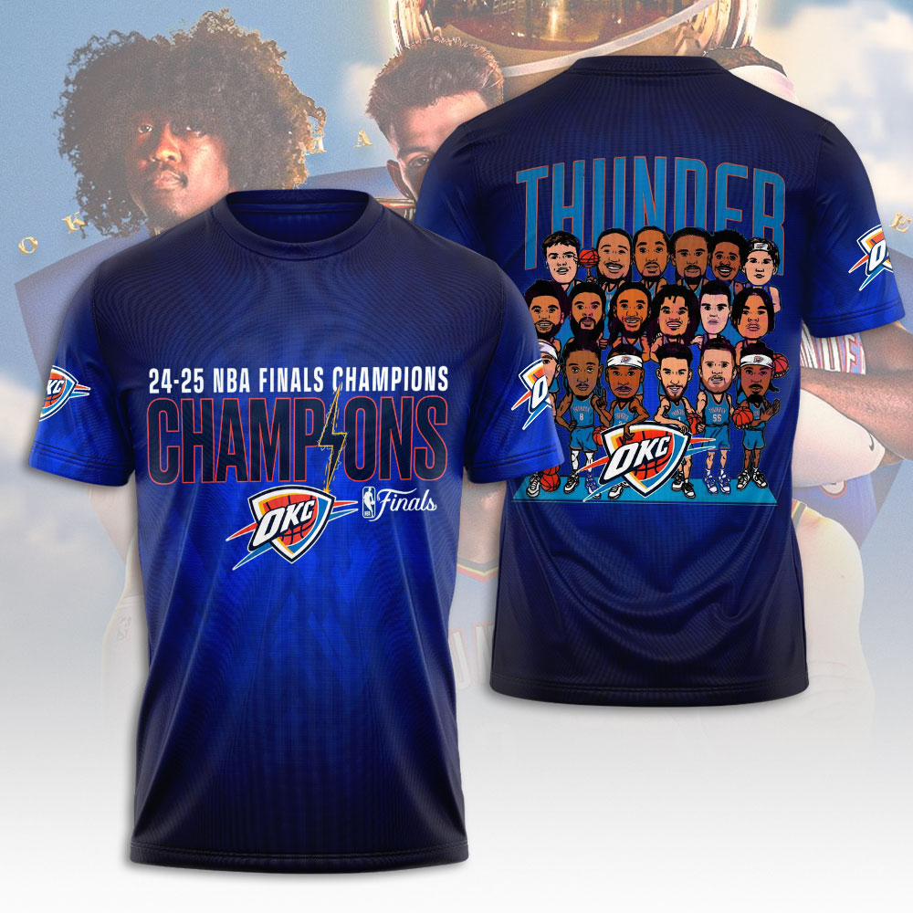 Oklahoma City Thunder 2025 NBA Champions 3D Apparel – NGHIAVT 2875