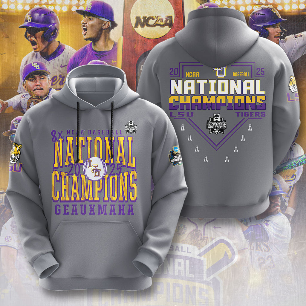 LSU Tigers Baseball 2025 National Champions 3D Apparel – NGHIAVT 2976