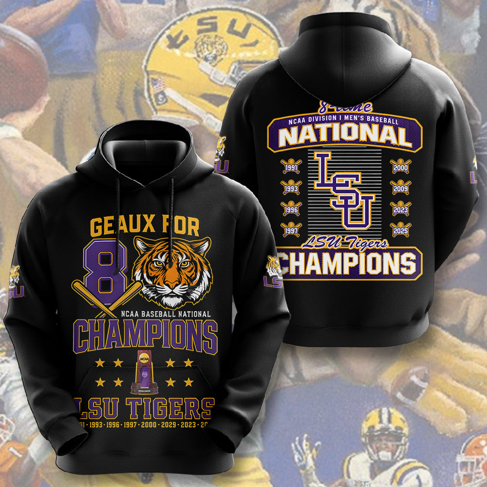 LSU Tigers Baseball 2025 National Champions 3D Apparel – NGHIAVT 3000