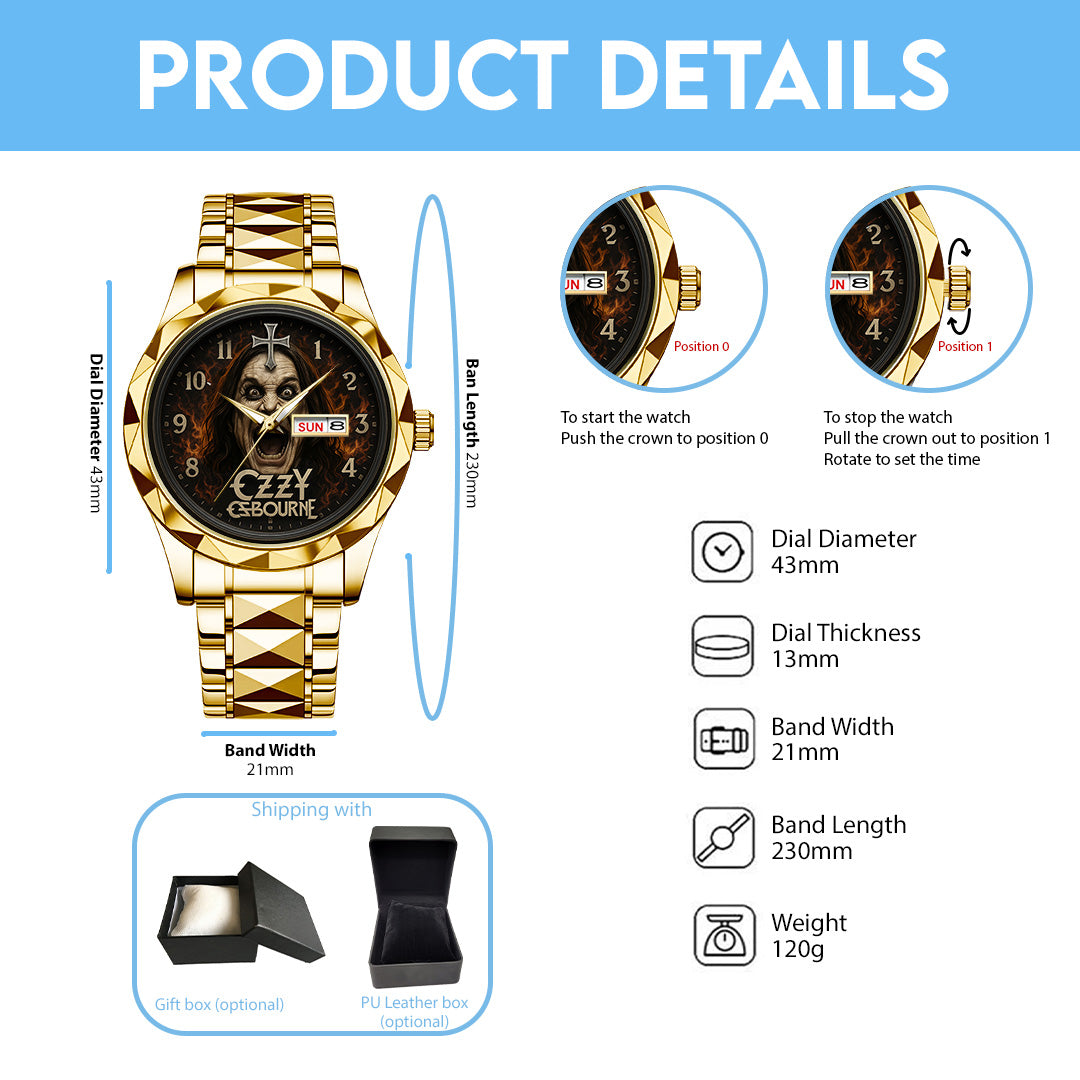 Ozzy Osbourne Alloy Luxury Quartz Watch – NGHIAVT3708