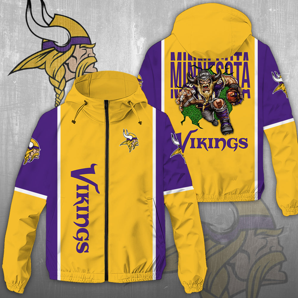 Minnesota Vikings 3D Windbreaker Jacket – NGHIAVT3929