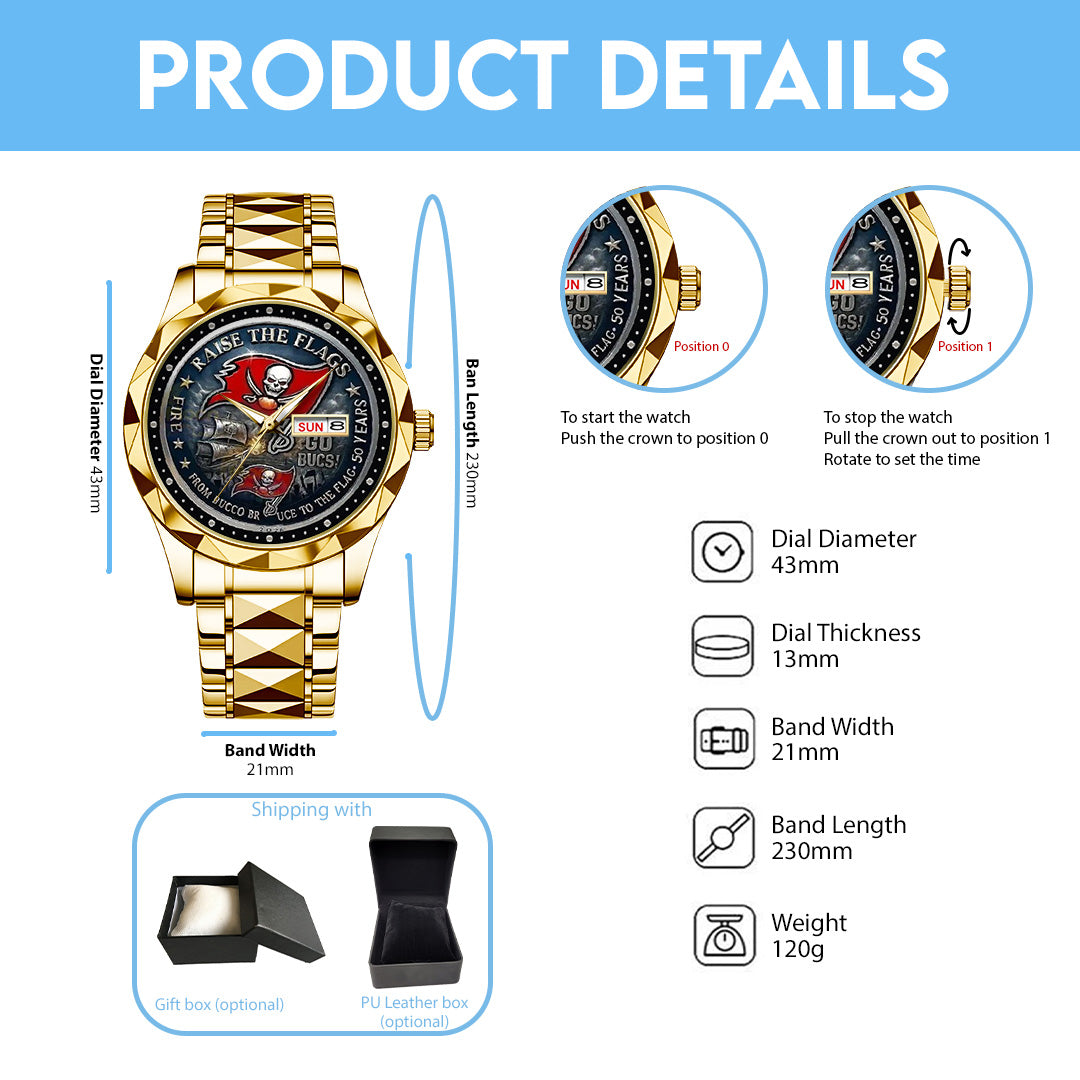 Tampa Bay Buccaneers Alloy Luxury Quartz Watch – NGHIAVT4030