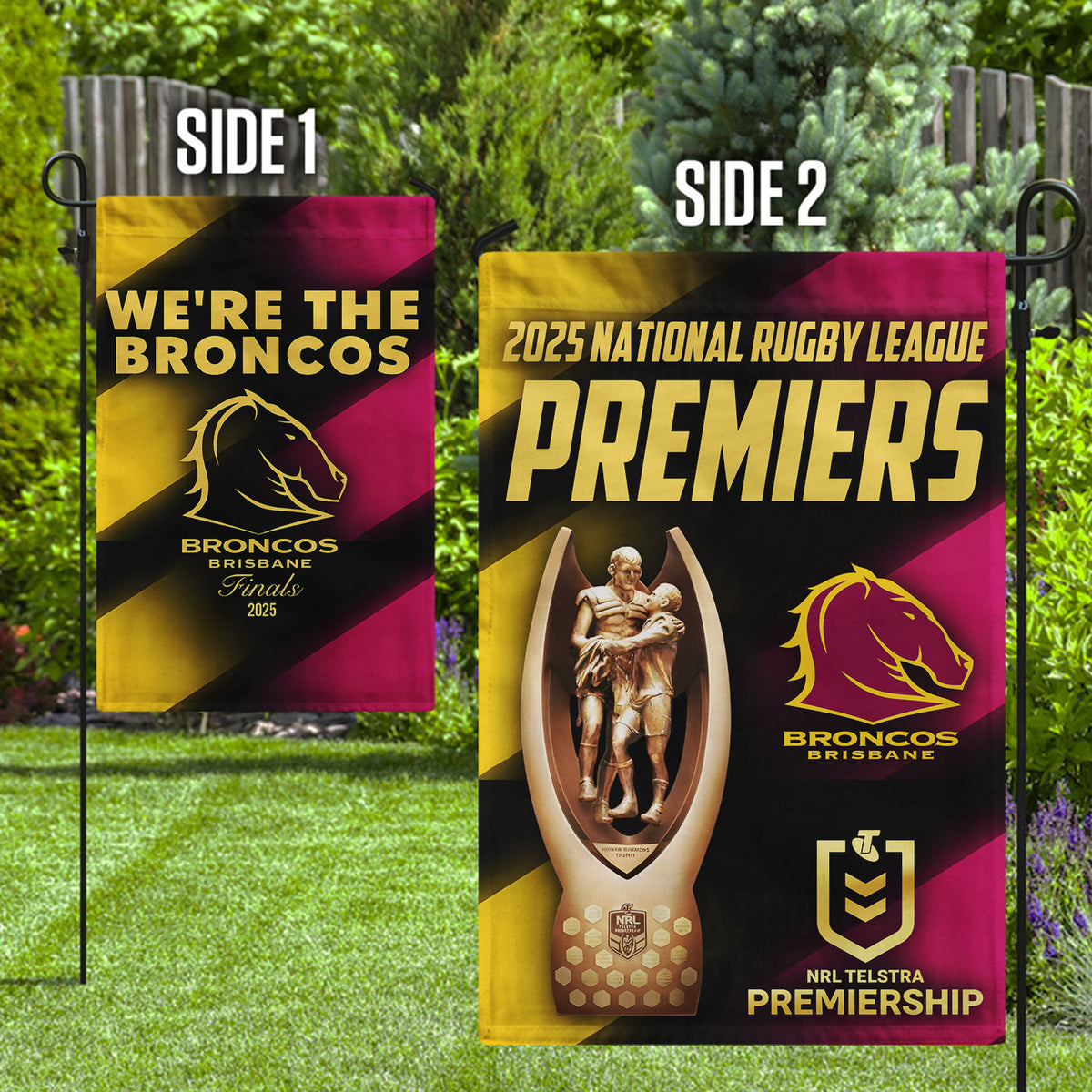 Brisbane Broncos 2025 Double-side Garden Flag – NGHIAVT5185