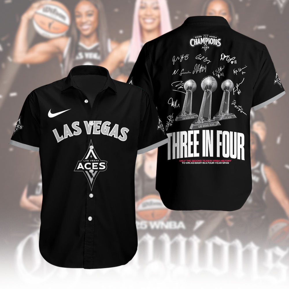 Las Vegas Aces WNBA 2025 Short Sleeve Button-Down Shirt – NGHIAVT5270.7