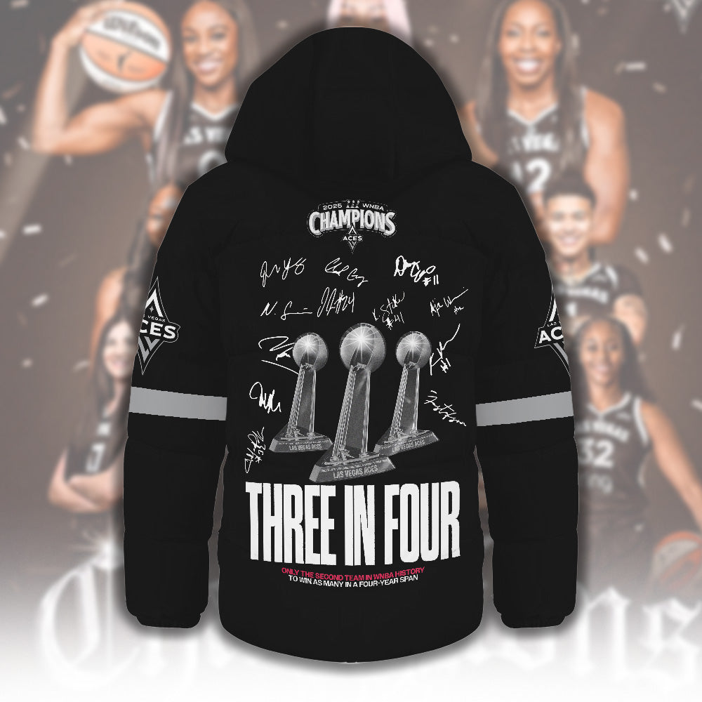 Las Vegas Aces WNBA 2025 Thickened Down Hooded Jacket – NGHIAVT5270.6
