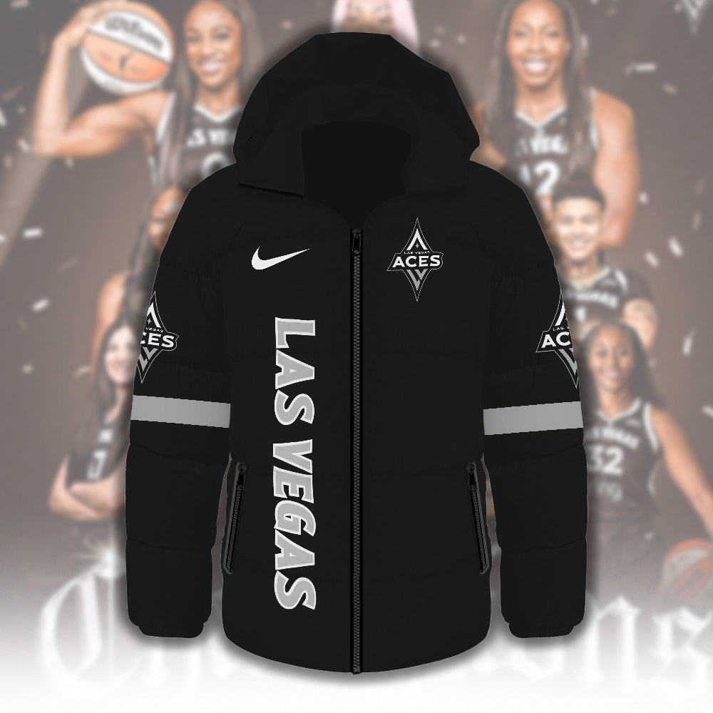 Las Vegas Aces WNBA 2025 Thickened Down Hooded Jacket – NGHIAVT5270.6