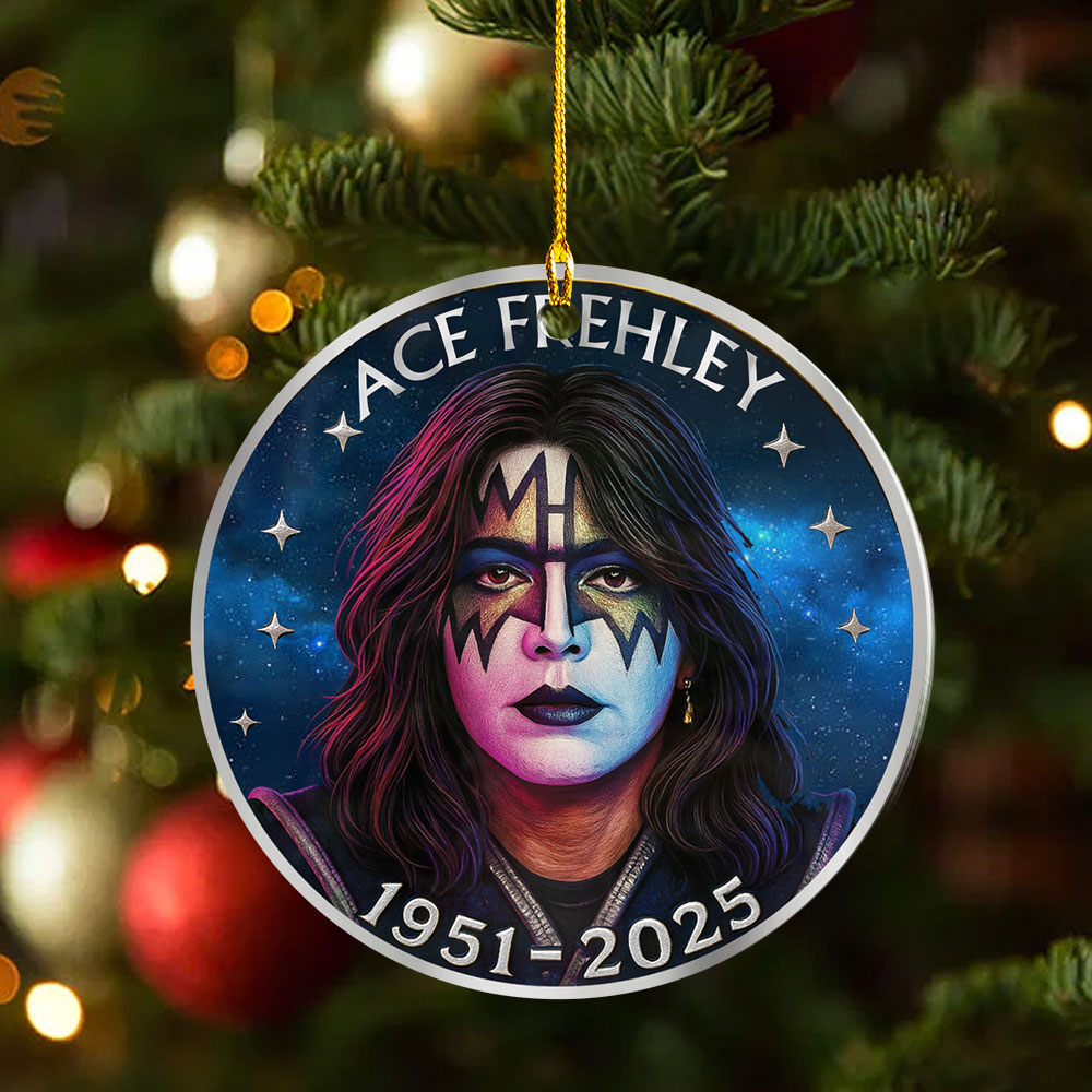 KISS x Ace Frehley Custom Shape 2-sided Acrylic Ornament – NGHIAVT5356