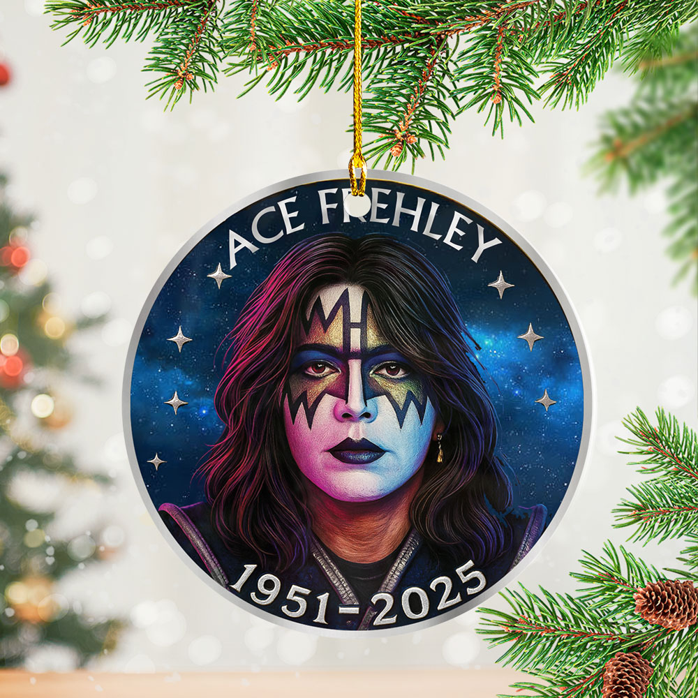 KISS x Ace Frehley Custom Shape 2-sided Acrylic Ornament – NGHIAVT5356