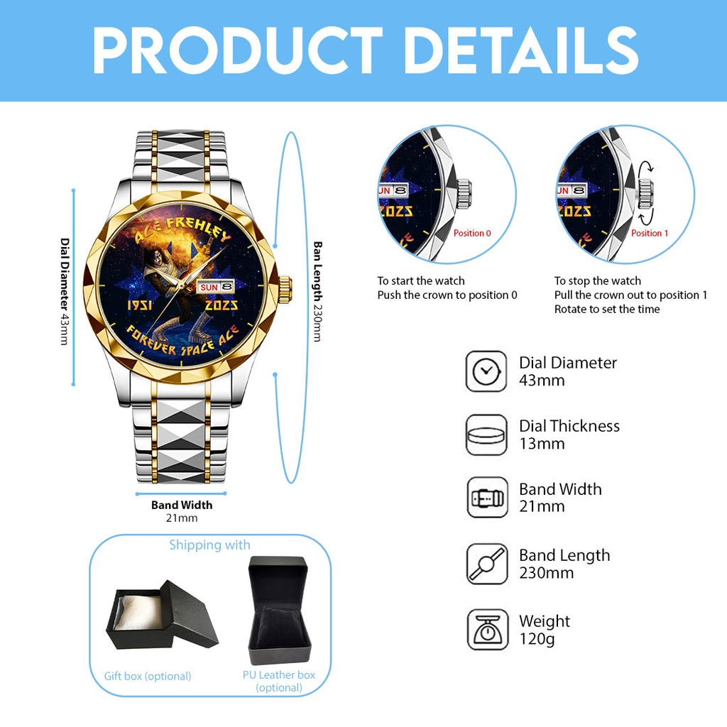 KISS x Ace Frehley Alloy Luxury Quartz Watch – NGHIAVT5357