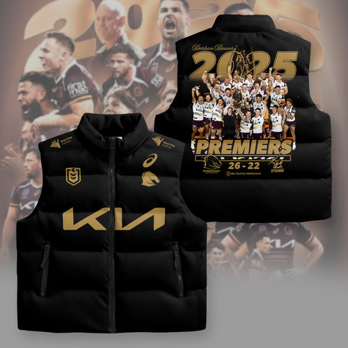Brisbane Broncos 2025 3D Sleeveless Down Jacket – NGHIAVT5395