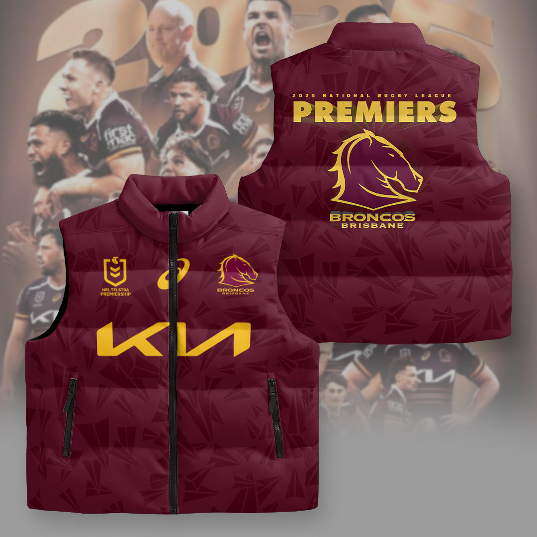 Brisbane Broncos 2025 3D Sleeveless Down Jacket – NGHIAVT5699