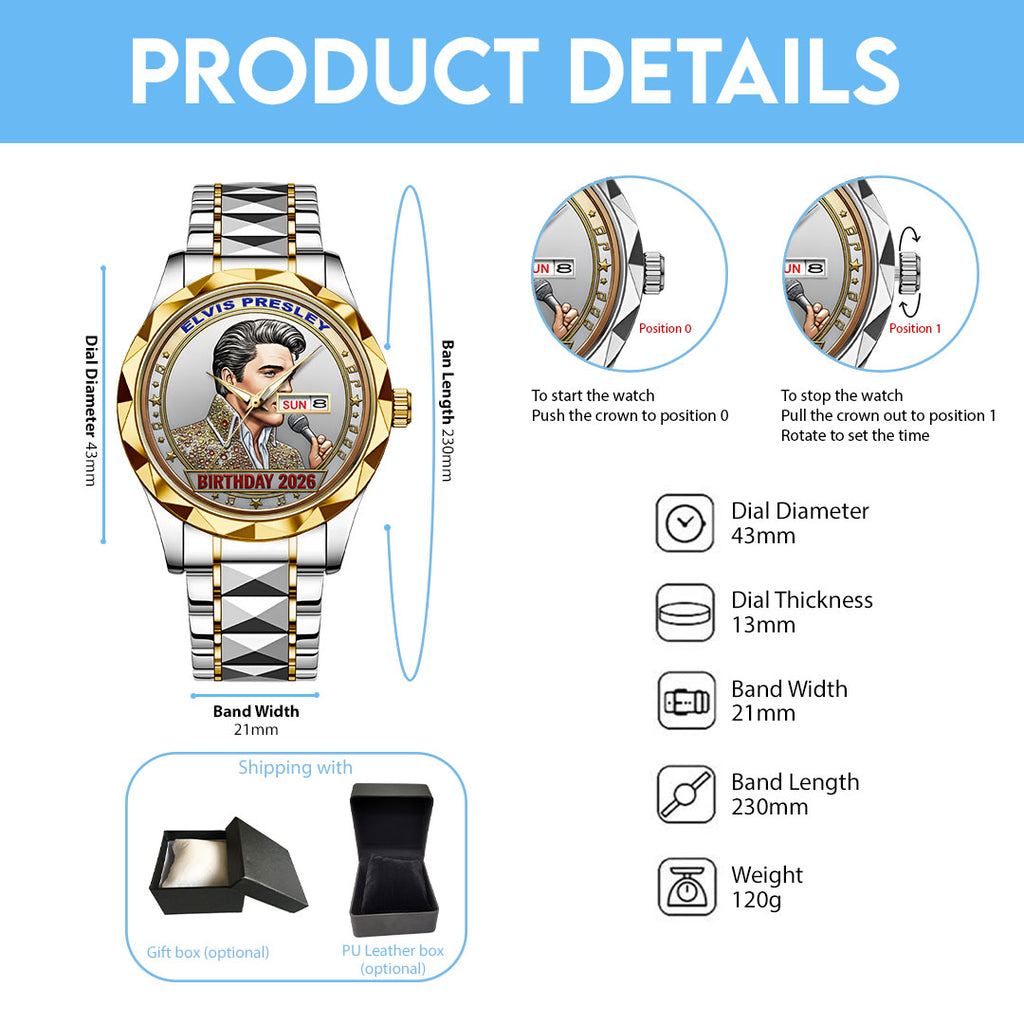 Elvis Presley Alloy Luxury Quartz Watch – NGHIAVT6115