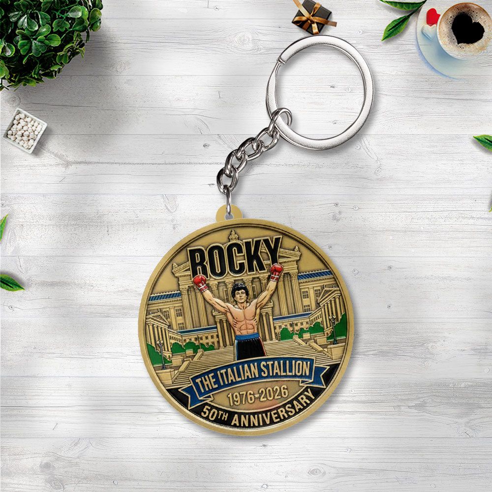 Rocky Balboa 50th Anniversary Custom Shape 2-sided Keychain – NGHIAVT9271
