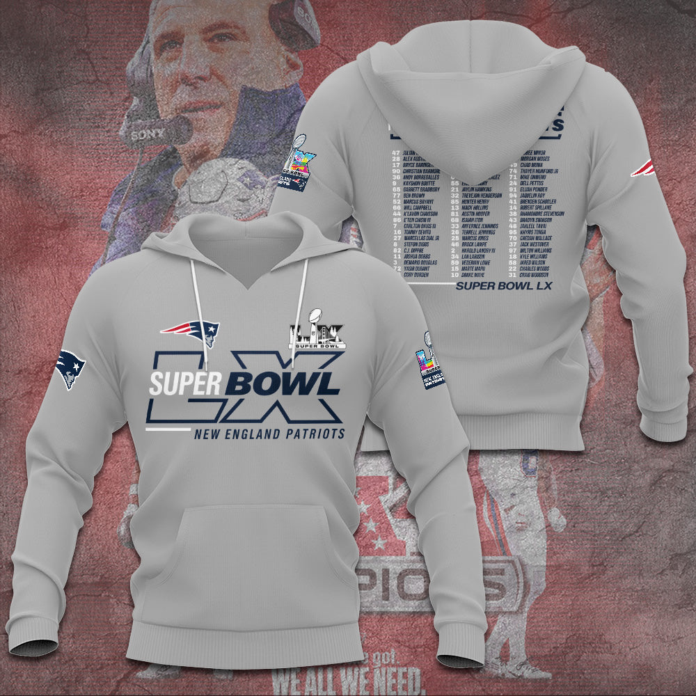 New England Patriots 2025 AFC Champions 3D Apparel – TANTN20615