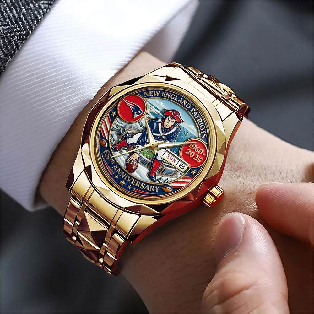 New England Patriots 65th Anniversary Alloy Luxury Quartz Watch – MAITM14414