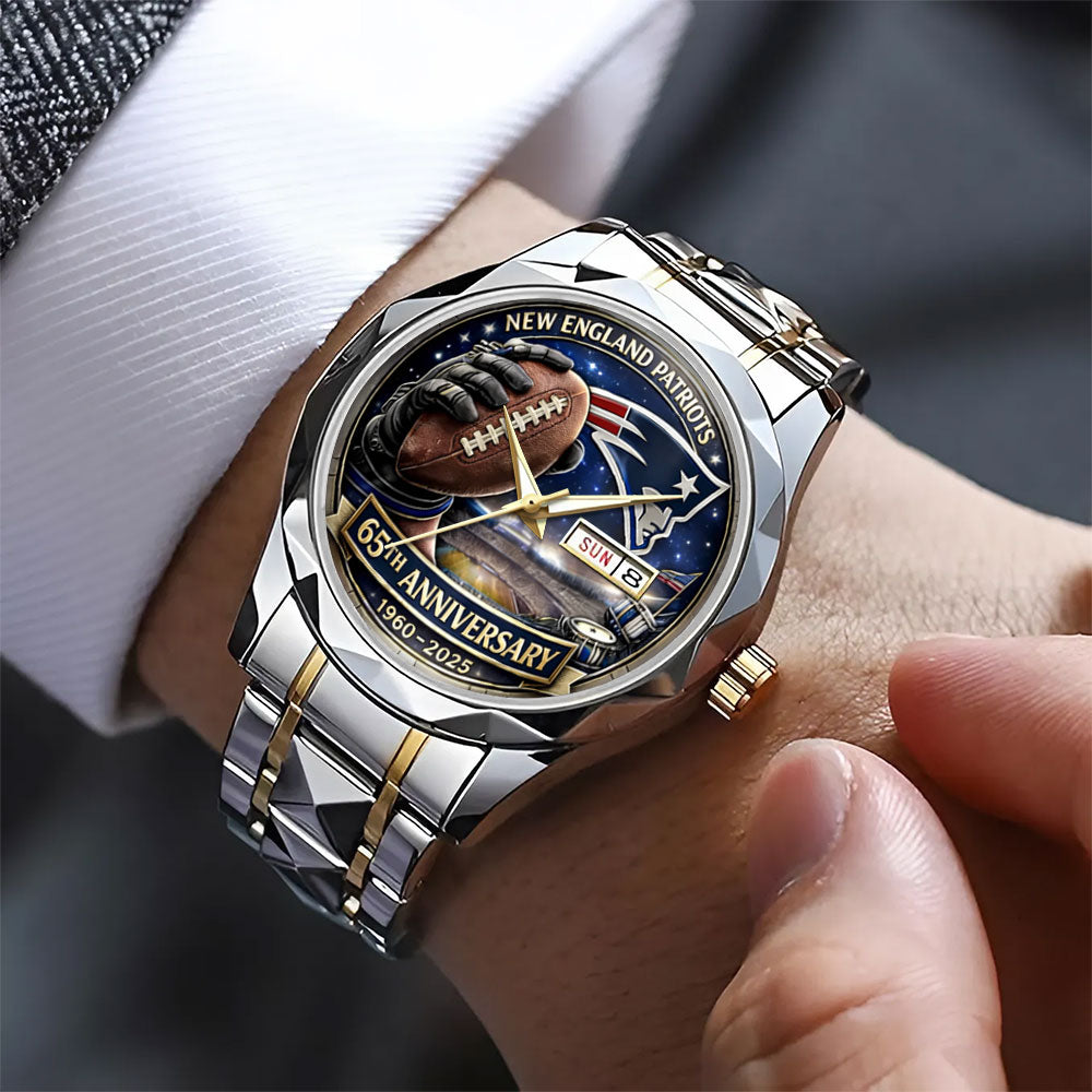 New England Patriots 65th Anniversary Alloy Luxury Quartz Watch – MAITM14513