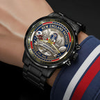 New England Patriots 65th Anniversary Black Stainless Steel Watch – HOATT15223
