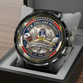New England Patriots 65th Anniversary Black Stainless Steel Watch – HOATT15223