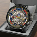 New England Patriots 65th Anniversary Black Stainless Steel Watch – HOATT15223