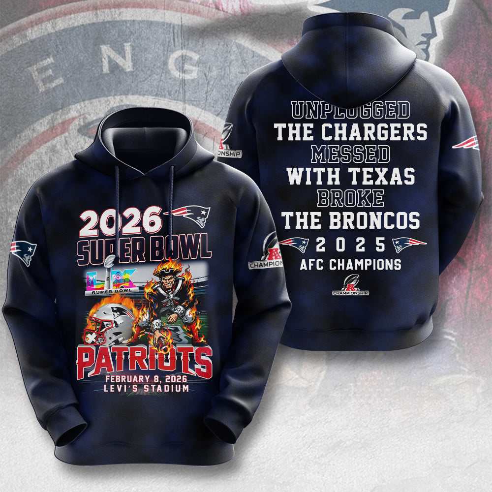 New England Patriots Super Bowl LX 3D Apparel – MAITM14722