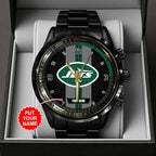 Personalized New York Jets Black Stainless Steel Watch – TANTN16030