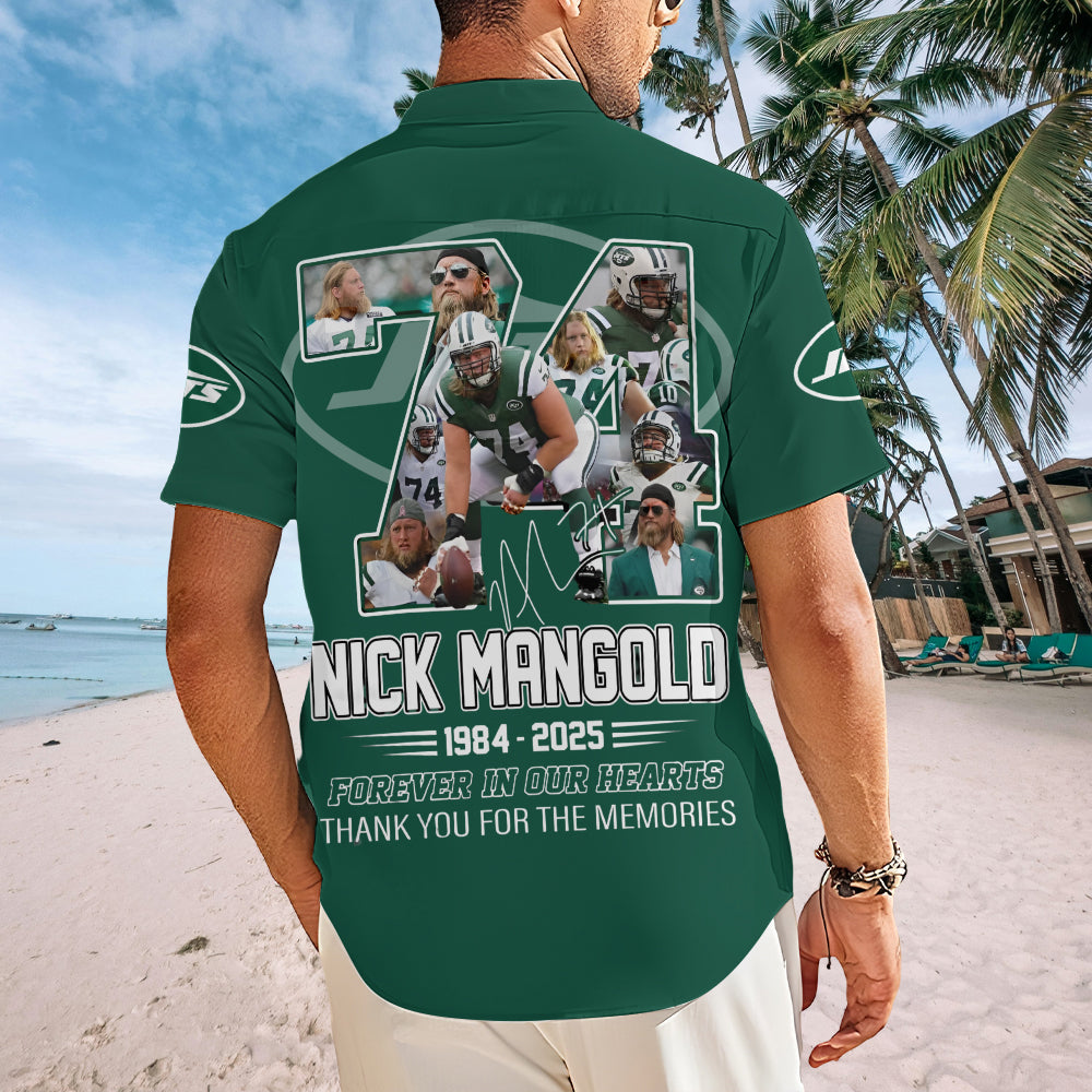 New York Jets x Nick Mangold Short Sleeve Button-Down Shirt – MAITM13627
