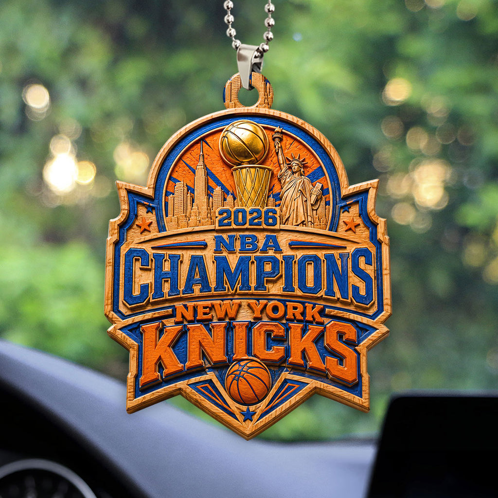 New York Knicks 2026 NBA Finals Champions Custom shape 2-sided Acrylic Car Ornament – HOATT18880