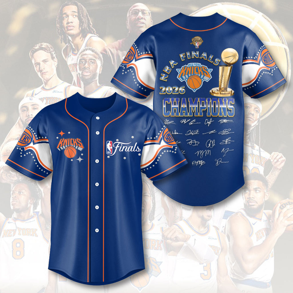 New York Knicks 2026 NBA Finals Champions Baseball Jersey – HOATT19426