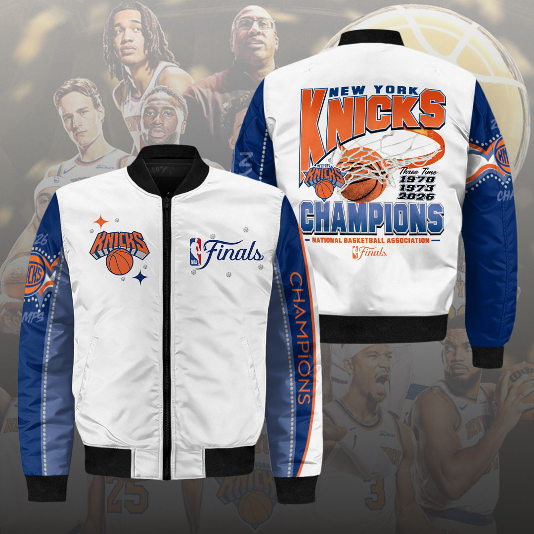New York Knicks 2026 NBA Finals Champions 3D Bomber Jacket – HOATT19035