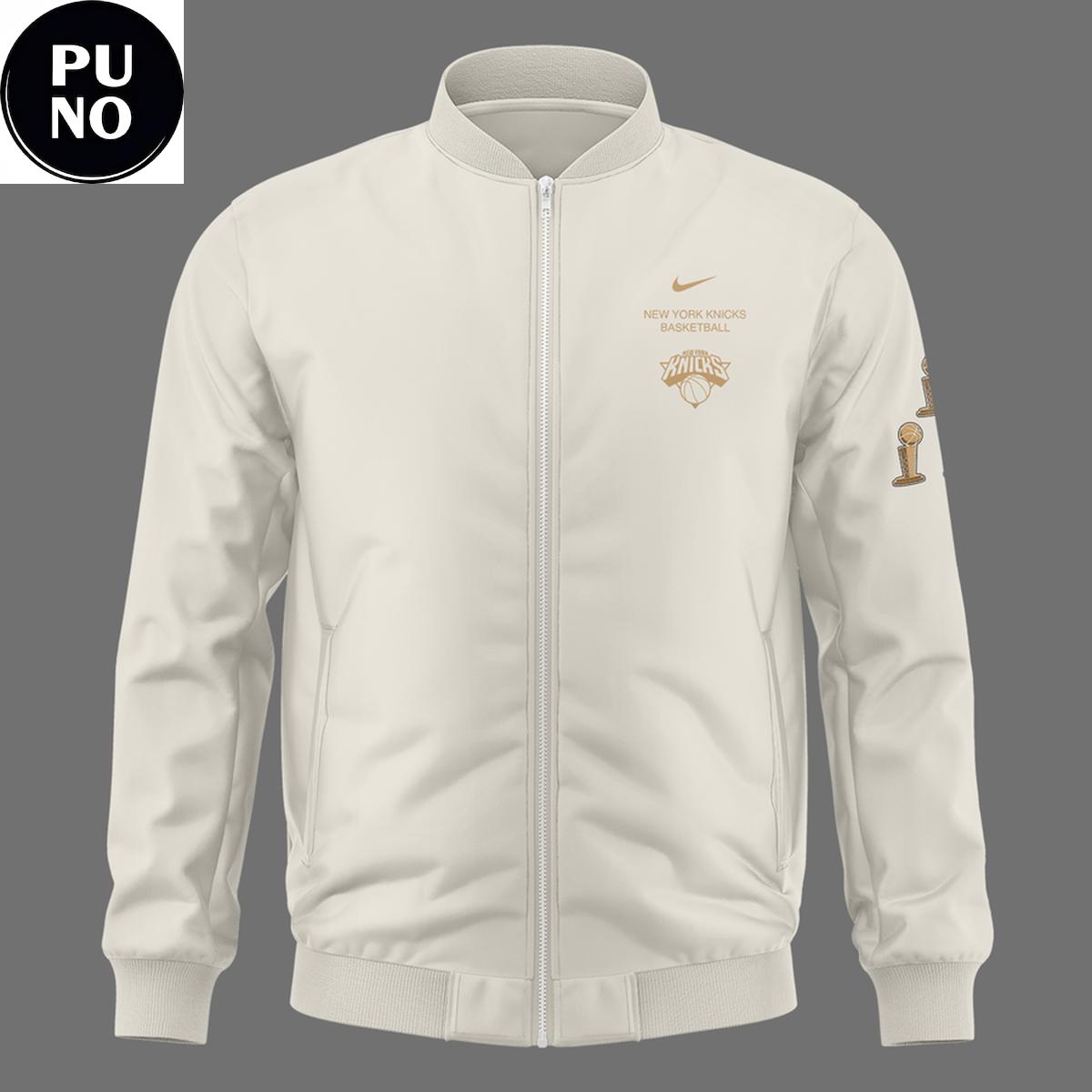 New York Knicks 2026 NBA Finals Champions Cream Zip Jacket