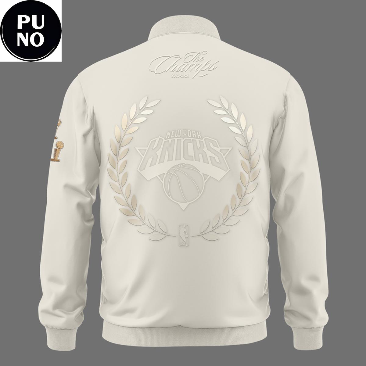 New York Knicks 2026 NBA Finals Champions Cream Zip Jacket
