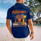 New York Knicks 2026 NBA Finals Champions Short Sleeve Button-Down Shirt – TMTHU7254