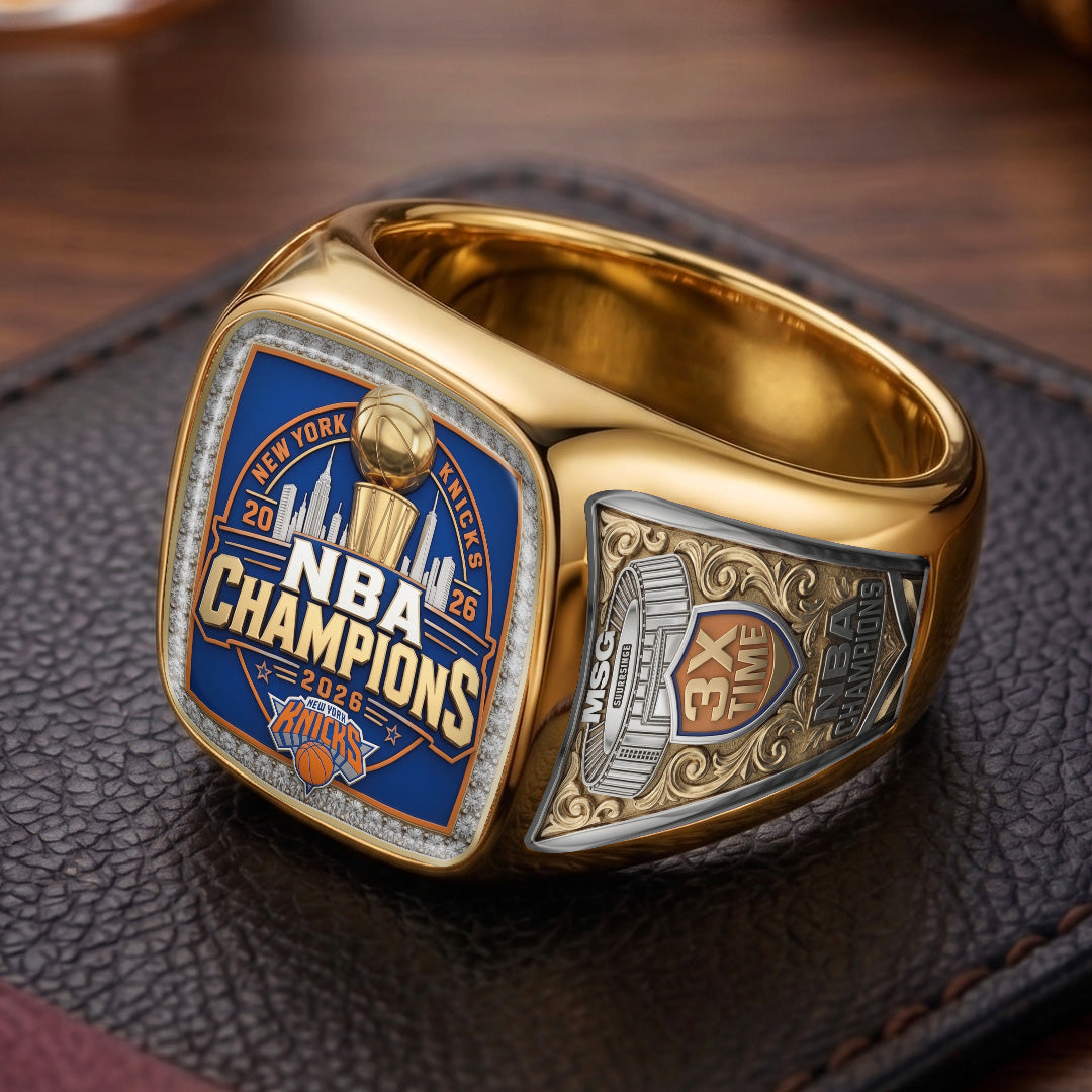 New York Knicks NBA Champions 2026 3D Engraved Ring – TMTHU7079
