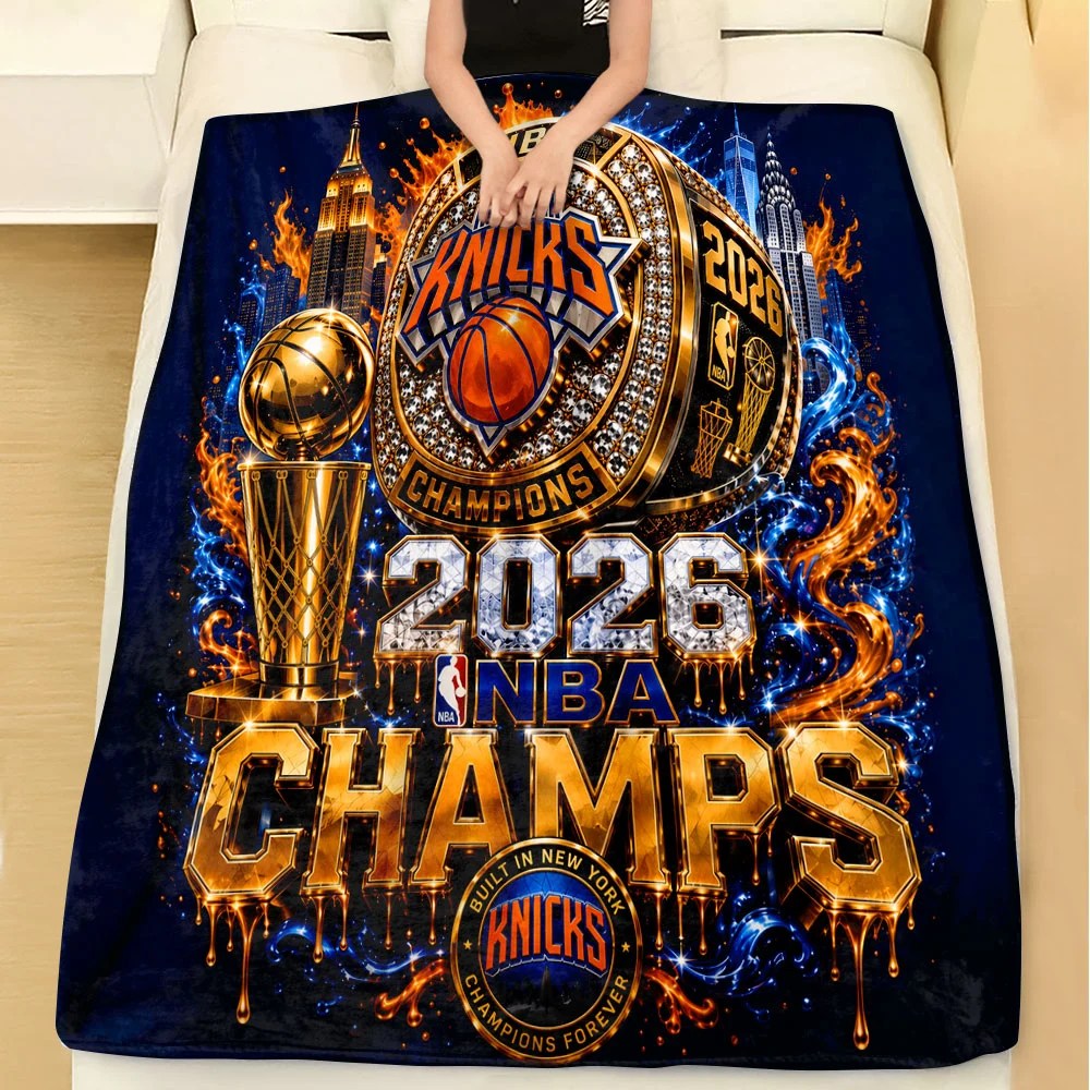 New York Knicks NBA Champions 2026 Fleece Blanket – TMTHU8915