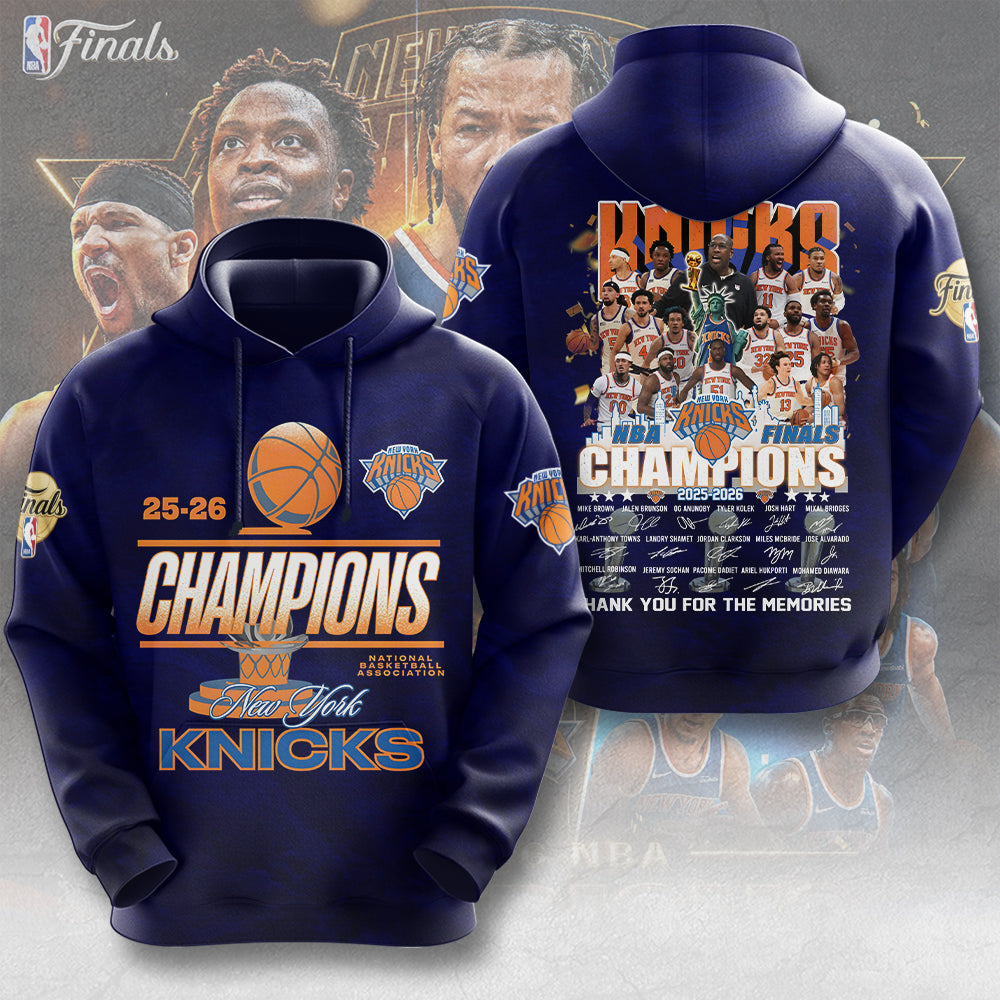 New York Knicks NBA Finals Champions 2026 3D Apparel – TMTHU6915