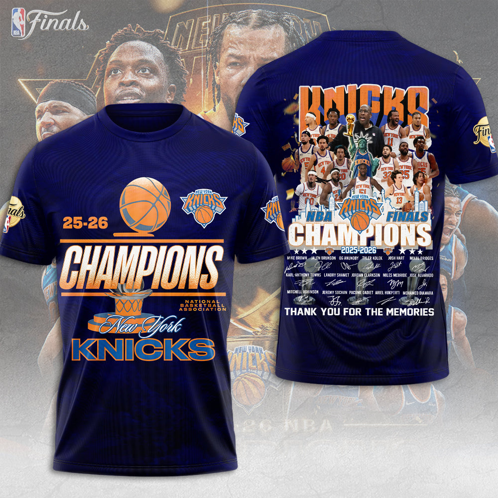 New York Knicks NBA Finals Champions 2026 3D Apparel – TMTHU6915