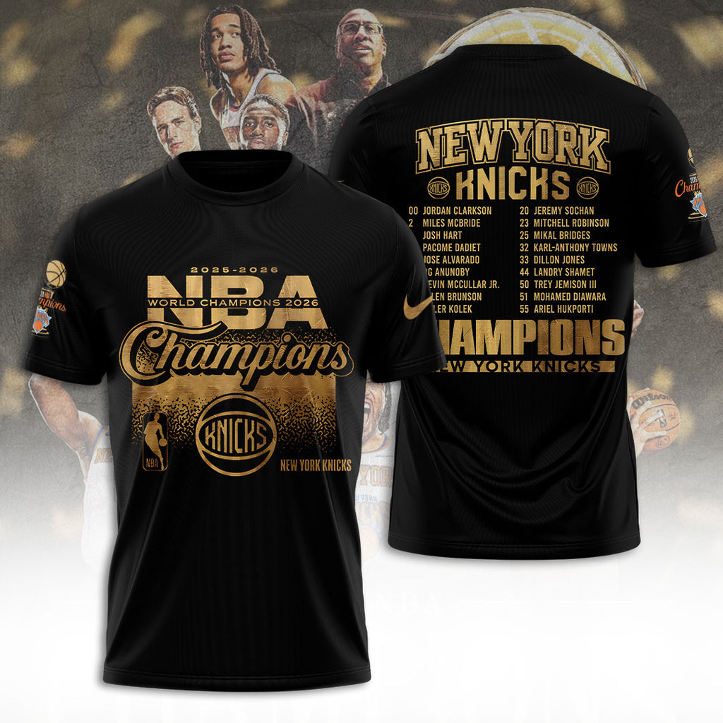 New York Knicks NBA Finals Champions 2026 3D Apparel – TANTN23820