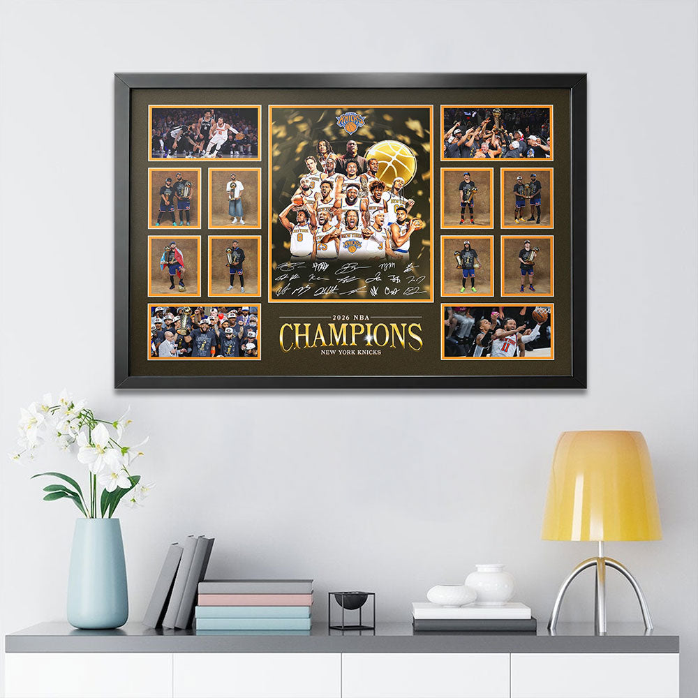 New York Knicks NBA Finals Champions 2026 Rectangle Canvas With Inner Frame – TANTN23757