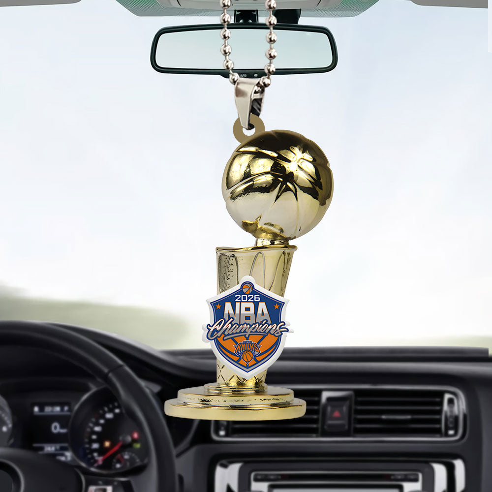 New York Knicks NBA Finals Champions 2026 Custom shape 2-sided Acrylic Car Ornament – TANTN23625