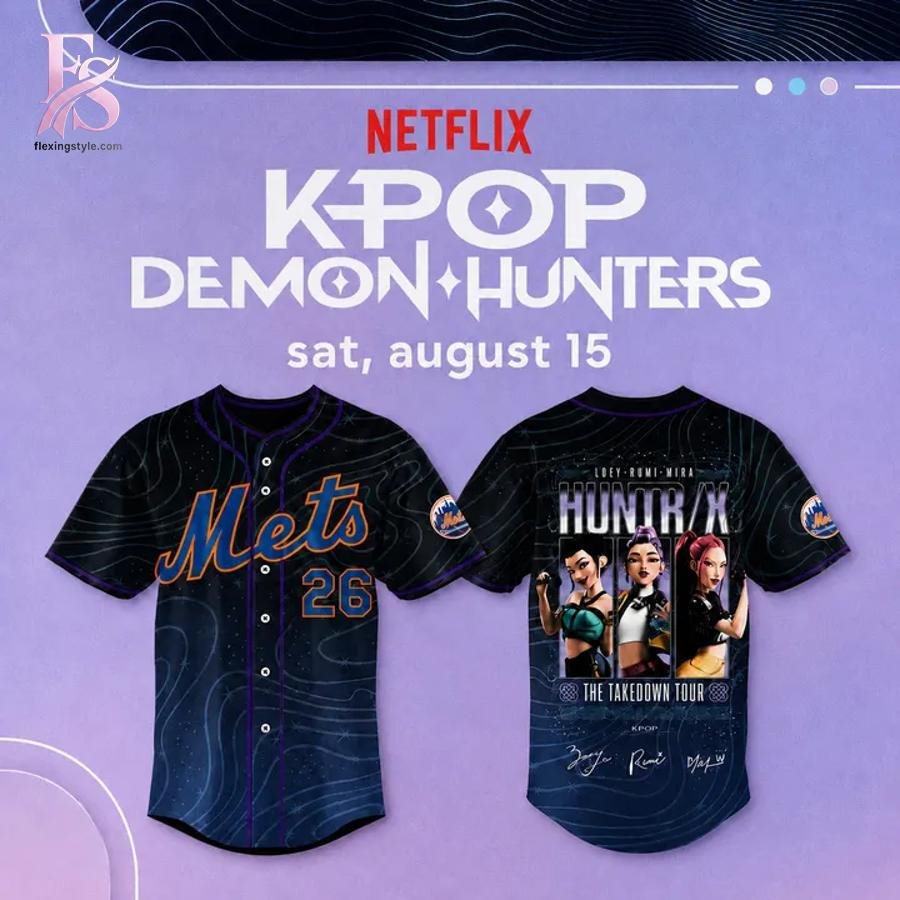 New York Mets KPop Demon Hunters The Takedown Tour Baseball Jersey