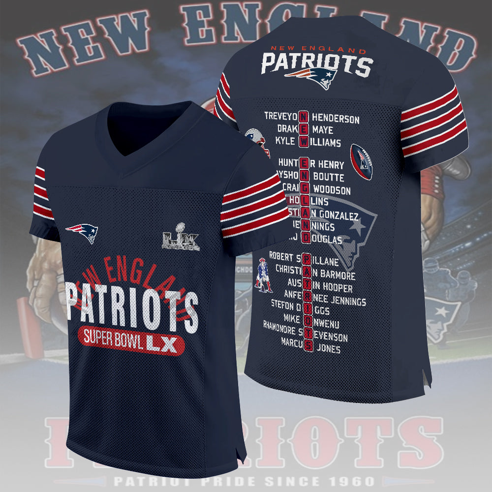 New England Patriots 3D Football Jersey – TMTHU3684